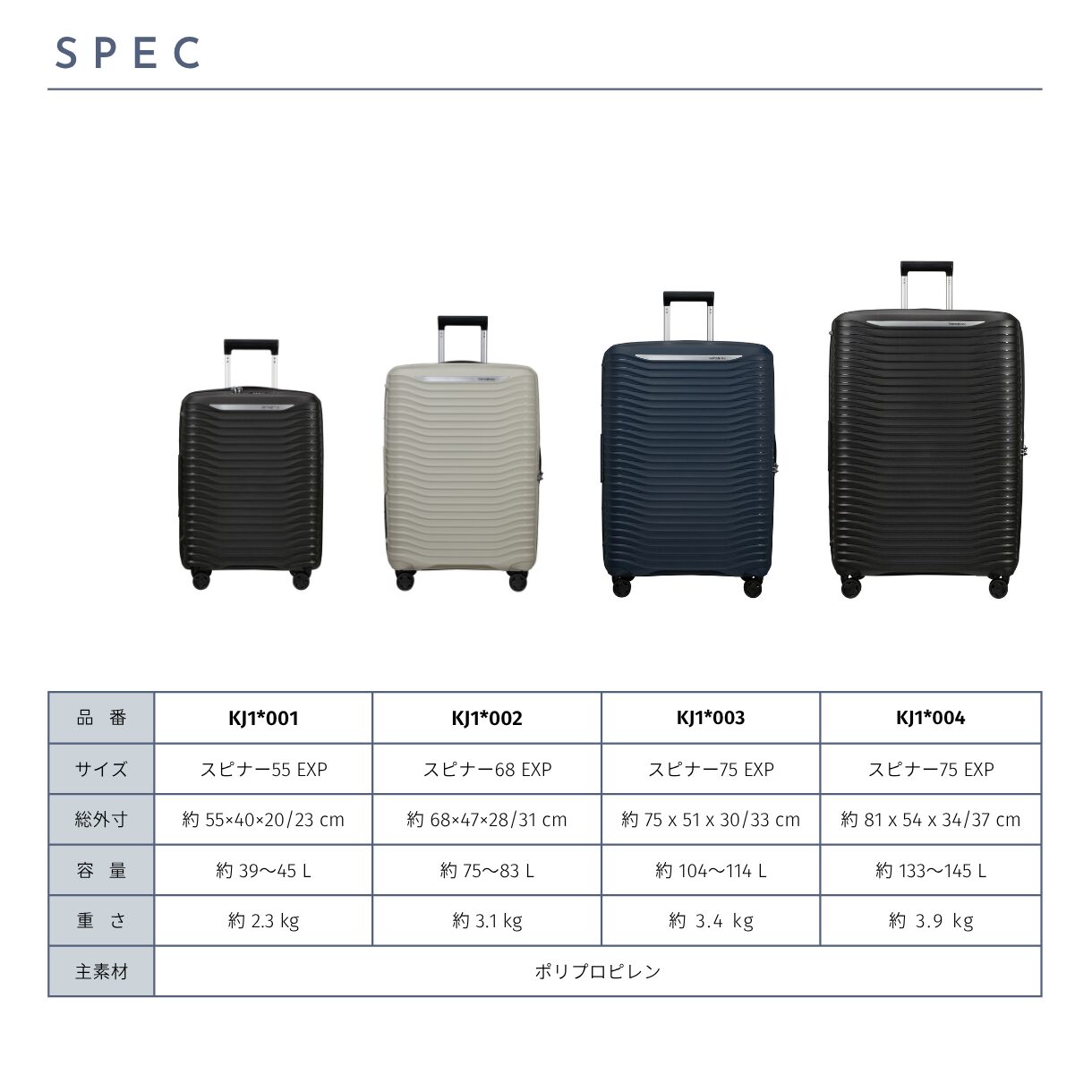 サムソナイト スーツケース アップスケープ スピナー55 拡張機能付き 機内持ち込み Sサイズ - 画像 (19)