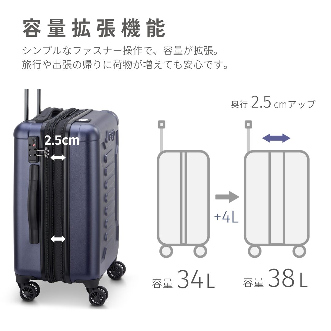 ジープ Jeep スーツケース アトモス 拡張機能付き 機内持ち込み Sサイズ - 画像 (7)